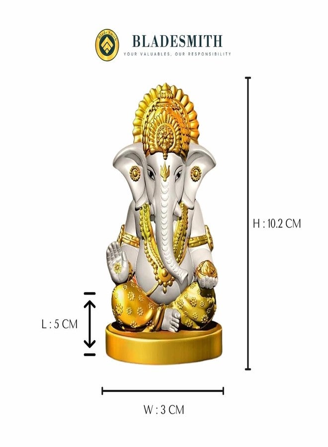 BLADESMITH Ganesh Ji for Puja, Ganpati Murti, Ganesh Idol for Home, Office, Living Room, Decorative Items, and Home Decor (White) - Image 2